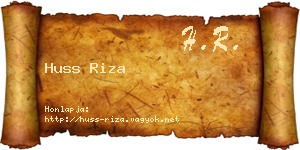 Huss Riza névjegykártya